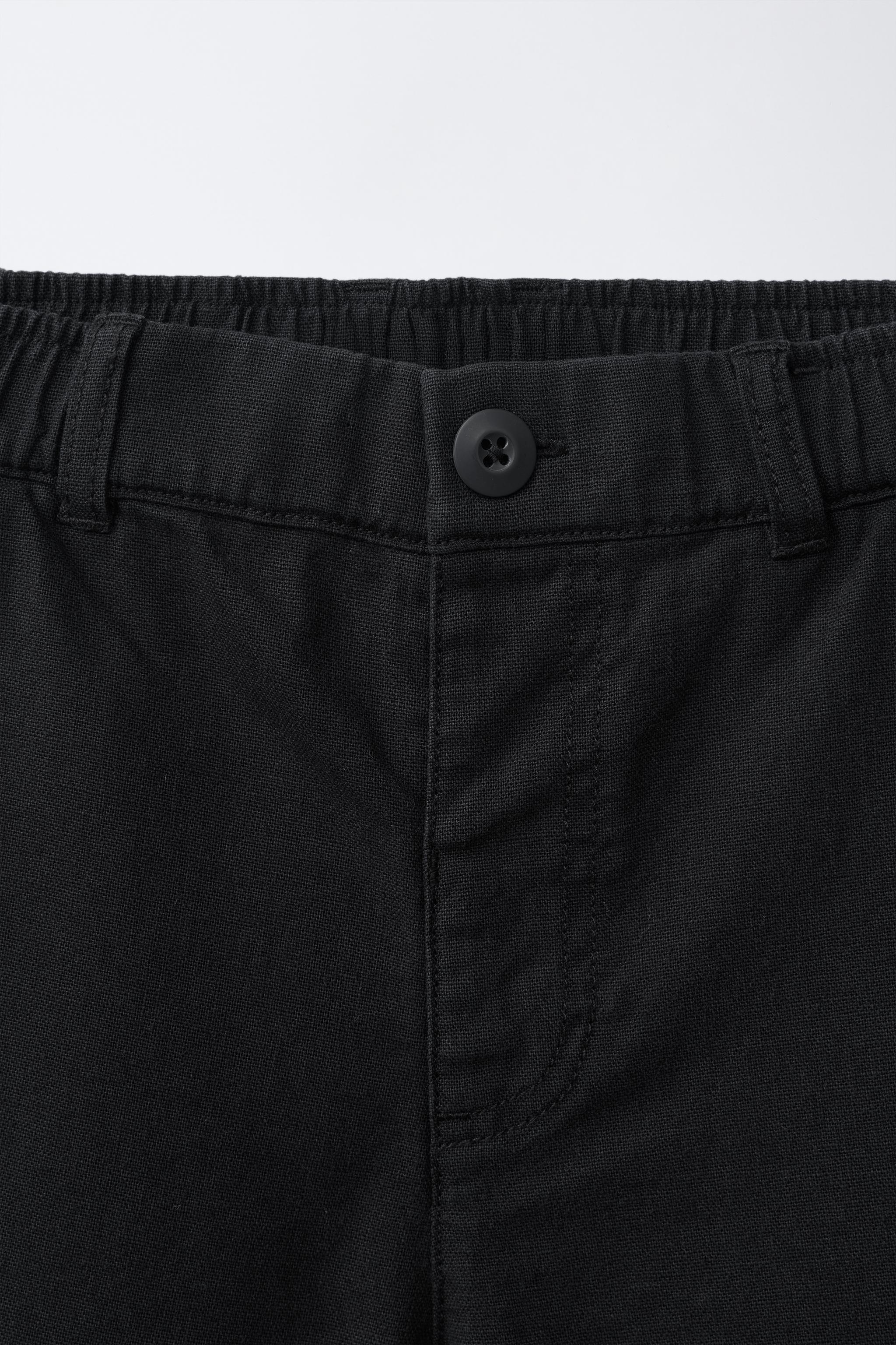 COTTON AND LINEN SHORTS
